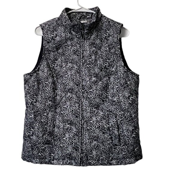 CHRISTOPHER & BANKS WOMEN'S Floral QUILTED ZIPPER FRONT VEST Size Medium Classic - Picture 1 of 12